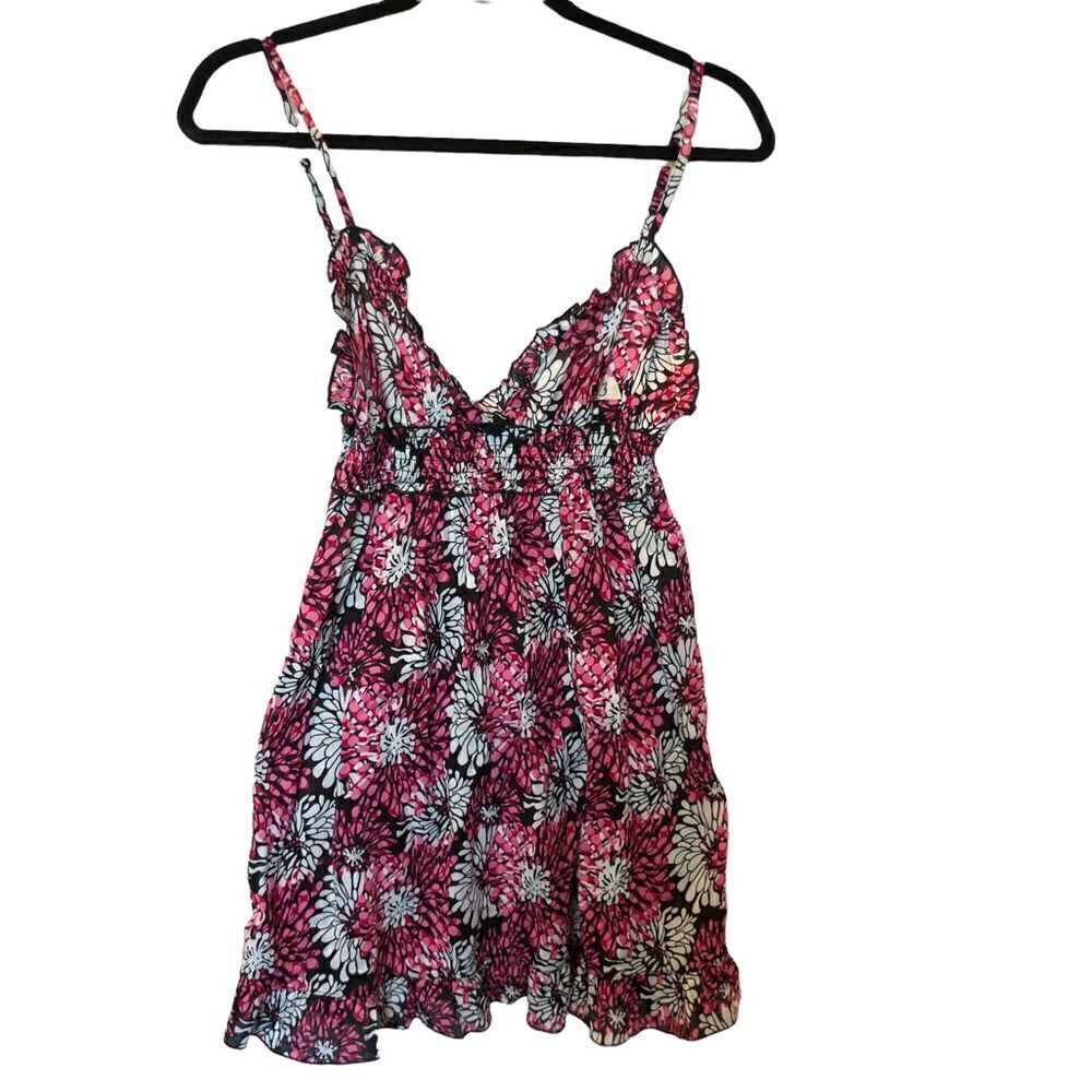 Style 101 strappy blouse L/XL black/pink/white elastic at top adjustable straps